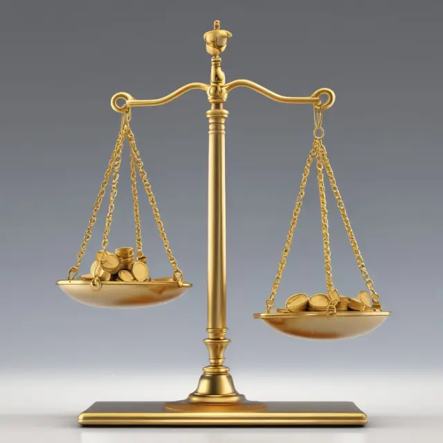Golden scales balanced by child support payments and gross income tokens
