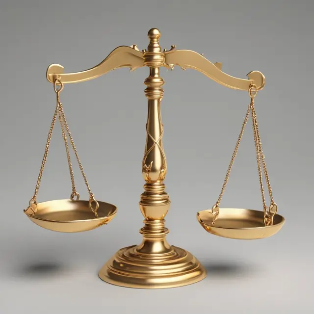 Golden scale represents gross interest as a balance point in personal finance and investment decisions.