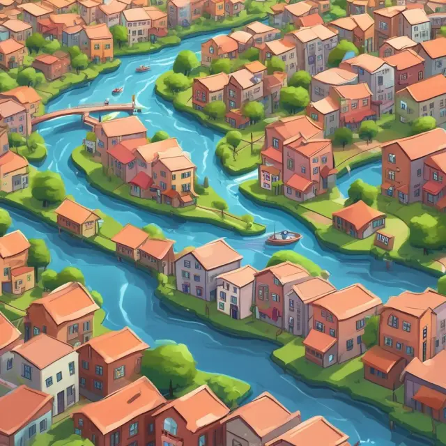 A winding river symbolizing GMV, depicting the flow of sales growth and e-commerce market size