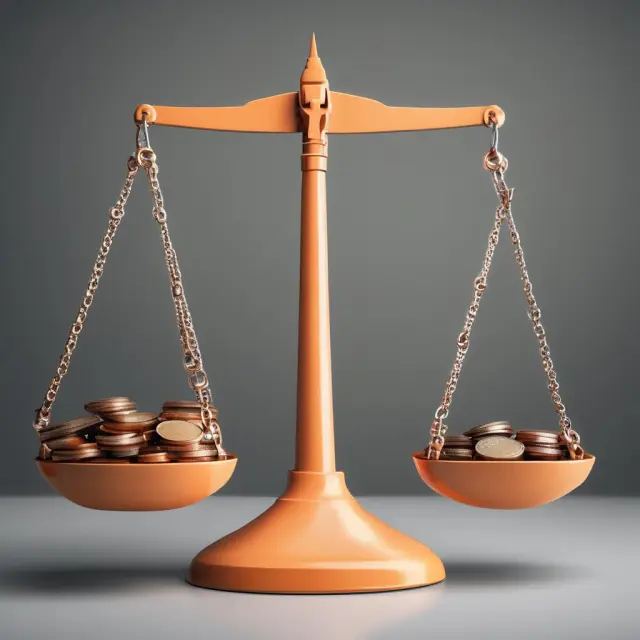 An image of a balance scale with GMV (gold coins) on one side and GTV (silver coins) on the other, representing the significance of both metrics in e-commerce.