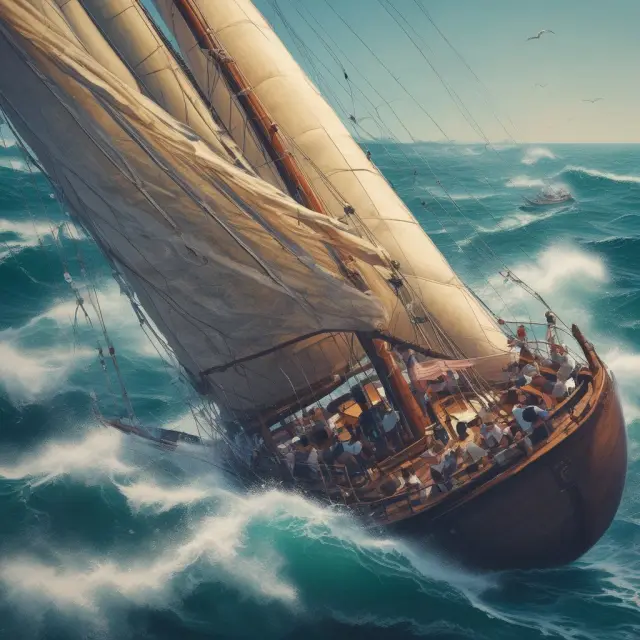 A reinsurer navigating a sea of premiums with a net filtering out cancellations, refunds, and subtractions to determine Gross Net Written Premium Income.