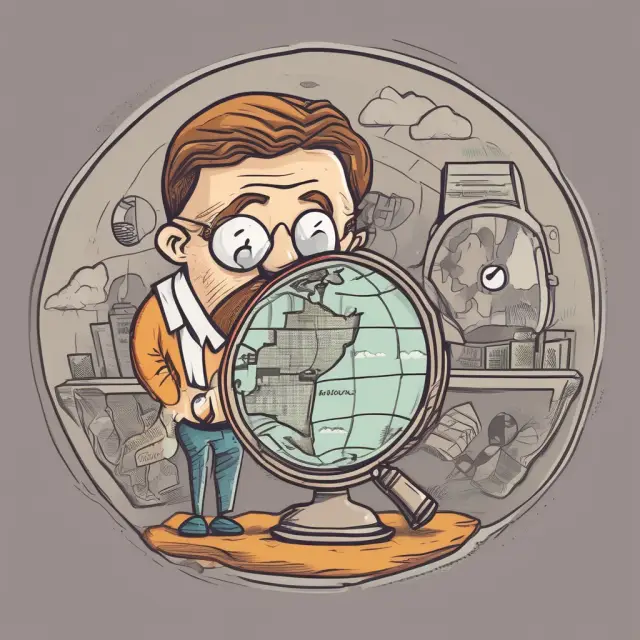 An investor examines the earth to unveil hidden treasures symbolizing potential gross rate of returns