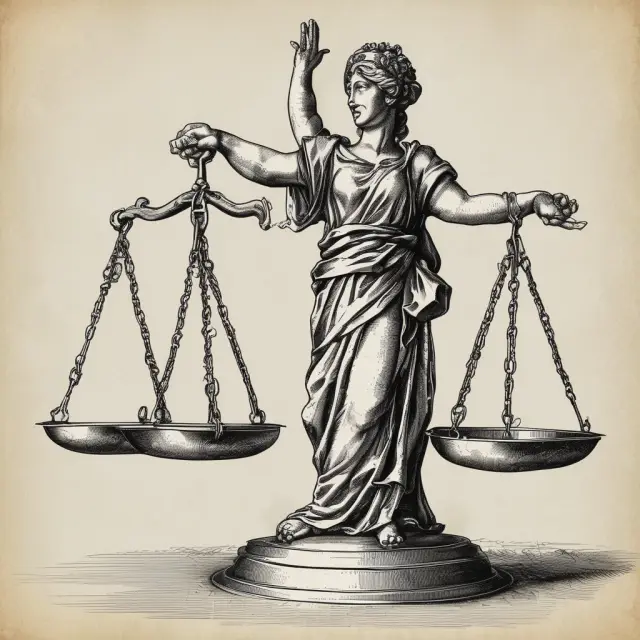 Justice scales tipped with grossed-up compensation components, symbolizing transparent and fair executive pay