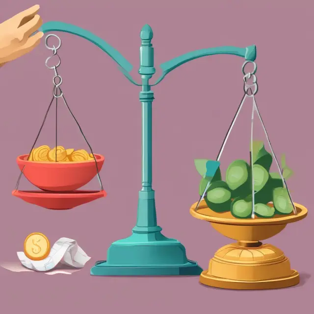 Weights on scales symbolizing a company