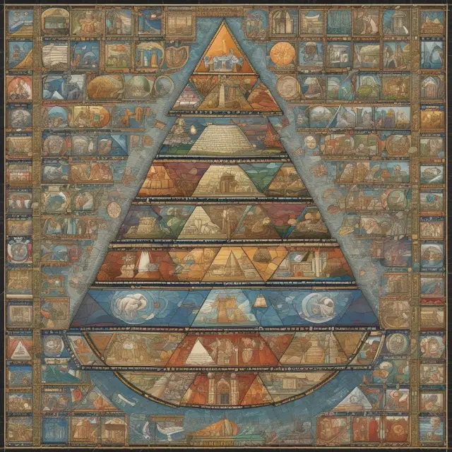 A vibrant economic mosaic depicting various sectors constructing a value-added pyramid, symbolizing the significance of Gross Value Added in evaluating productivity and growth.