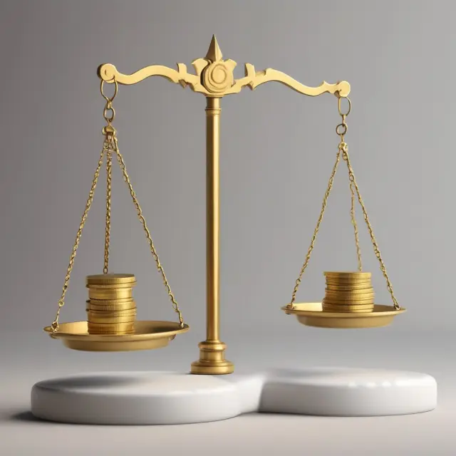 Image of two scales balanced by gold coins and a yardstick signifying real estate gross yields comparison