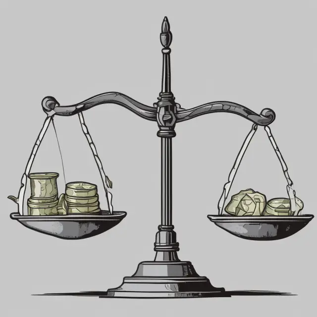 An old-fashioned scale with gross earnings (represented by weights on one side) and operating income (symbolized by weights on the other side), emphasizing their importance in financial analysis.
