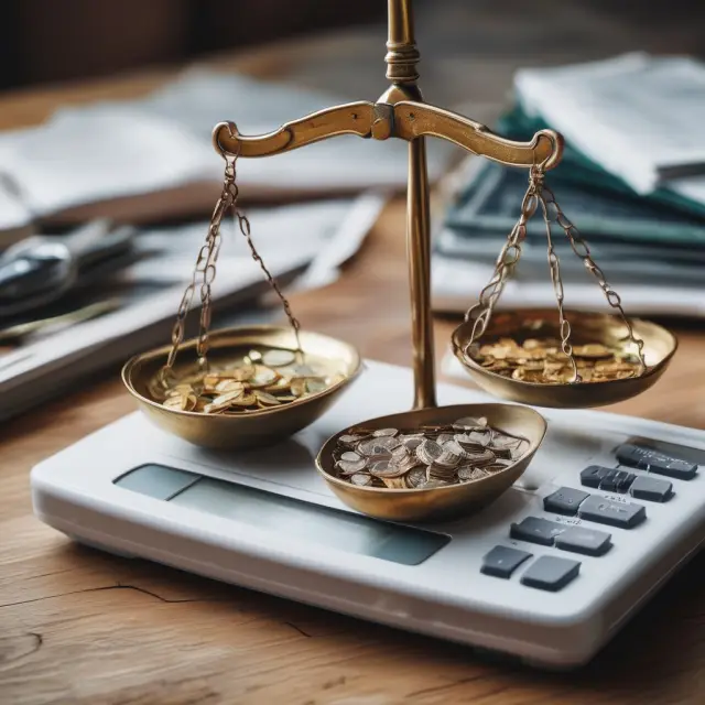 Two scales - one for gross earnings, another for AGI. Gross earnings are weighed down while allowable deductions are subtracted, revealing AGI.