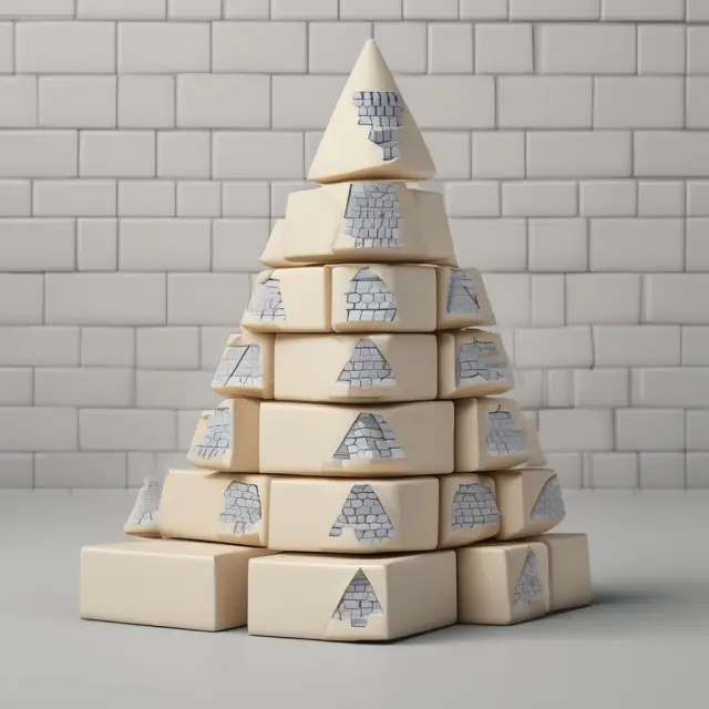 A sturdy pyramid symbolizing gross earnings for individuals and businesses as the foundation for financial growth