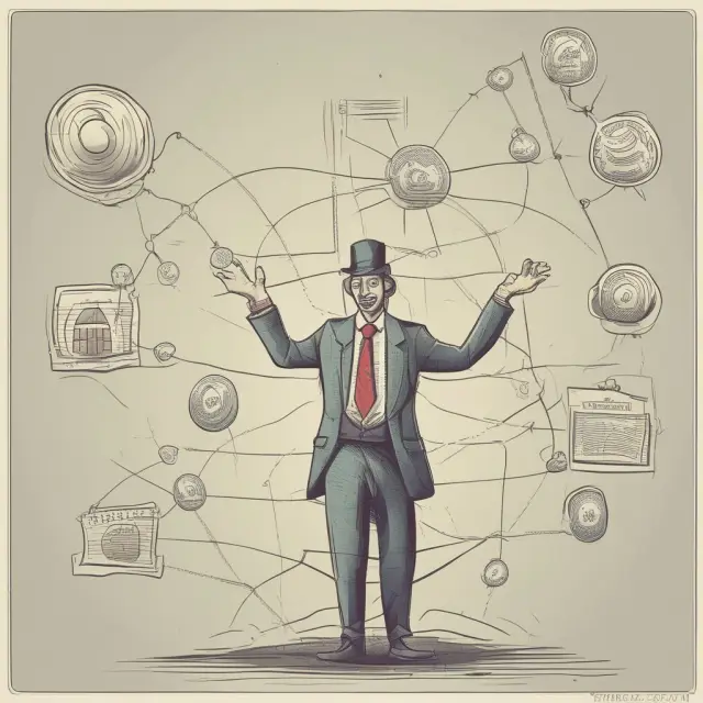 A financial juggler skillfully managing income, down payment, and debt adjustments to improve GDS ratio for mortgage approval.