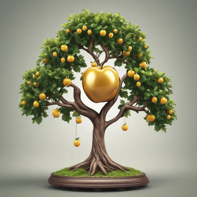 A growing tree with golden apples for each frequently asked question (FAQ) about gross estate values and estate planning