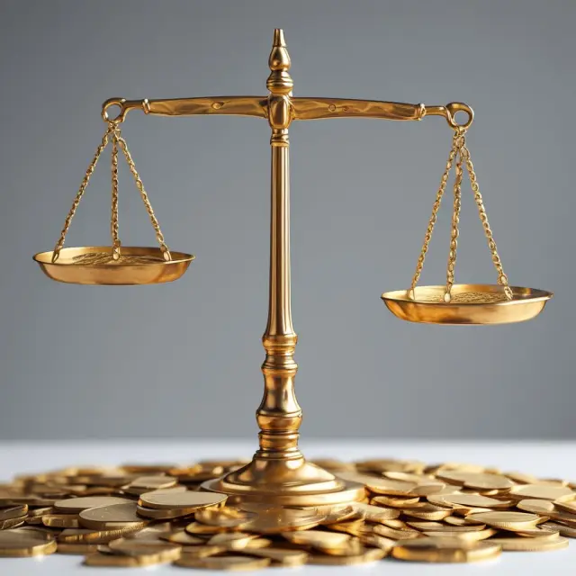 Golden coins symbolizing gross income being weighed on scales