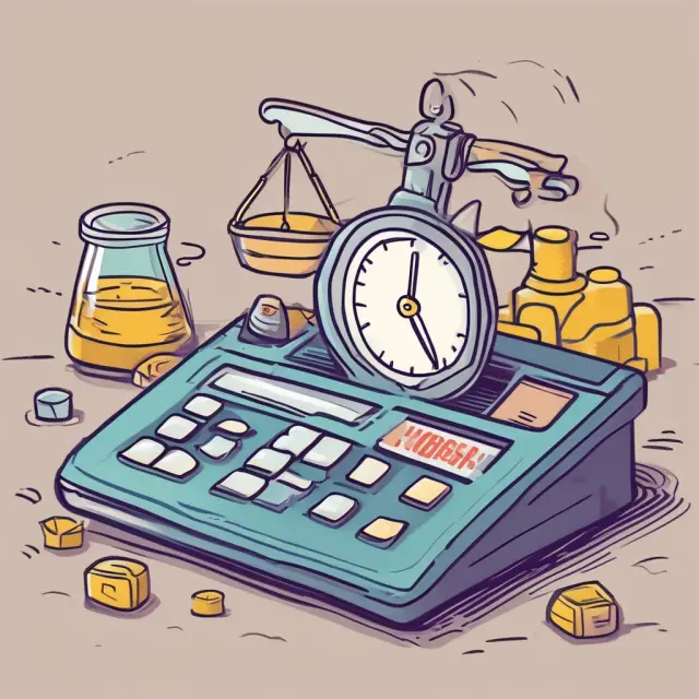 Scales with sales revenue on one side and cost of goods sold on the other, symbolizing gross margin calculation