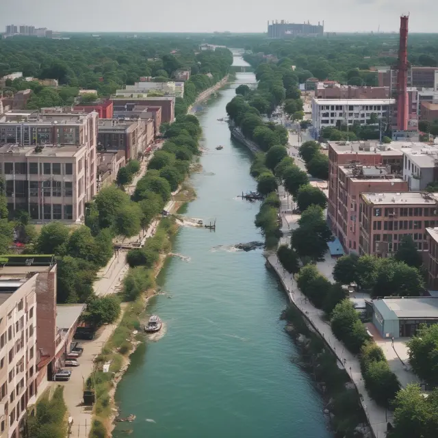 A wide river represents high gross margins for software companies, contrasting a narrow and rocky riverbed signifying low gross margins in manufacturing industries
