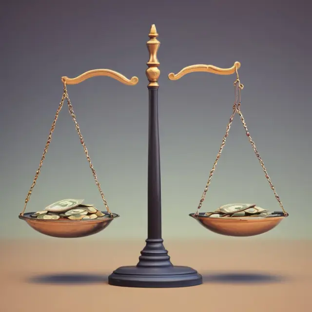 Two scales with weights symbolizing companies show inconsistent gross margins