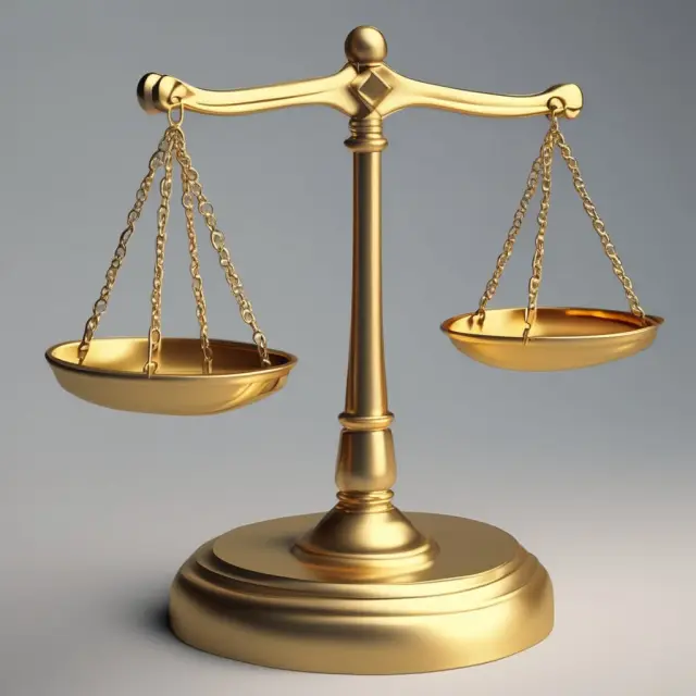 Golden scale weighing net sales against cost of goods sold, signifying the calculation of gross profit margin.