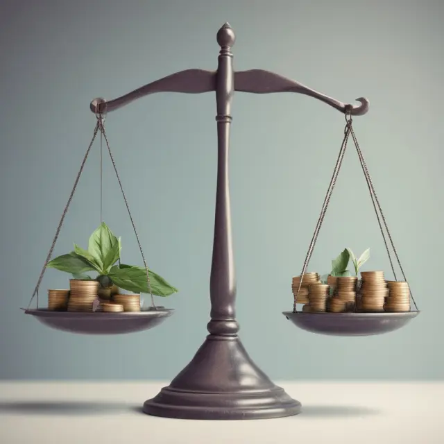 Image of a scale with one side representing gross profit and the other side net income, highlighting their importance in assessing a company