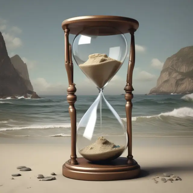 A tidal wave representing gross sales pours into an hourglass symbolizing net sales, emphasizing the relationship between consumer spending and a more accurate revenue measurement.