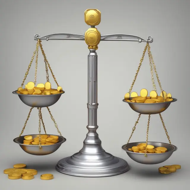 Golden scales with coins and bars represent gross sales on one side and an equal weight of net sales on the other, symbolizing their interplay in financial analysis