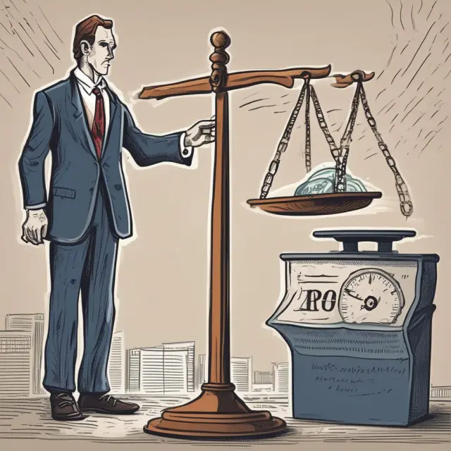An IPO underwriter holds a scale, symbolizing the balance between the issuer