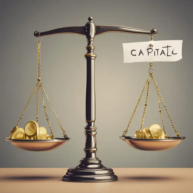 Golden hand balancing scales labeled Gross Working Capital and Net Working Capital
