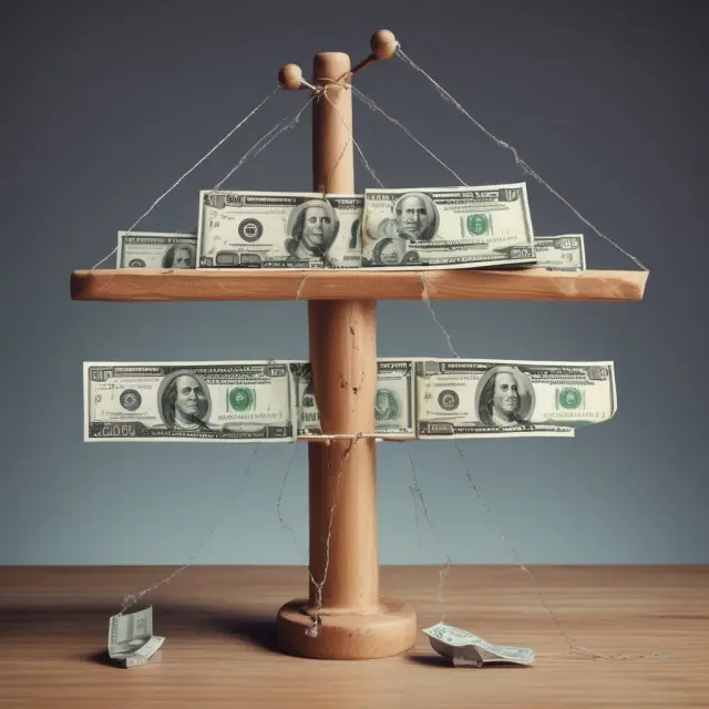 An image of a balance beam with inventory represented by one end and cash at the other, illustrating effective management of gross working capital