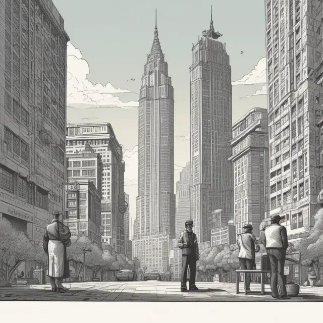A tenant and landlord figure shaking hands over a ground lease document in front of a metaphorical towering city skyline, representing the unique investment strategy and partnership involved.