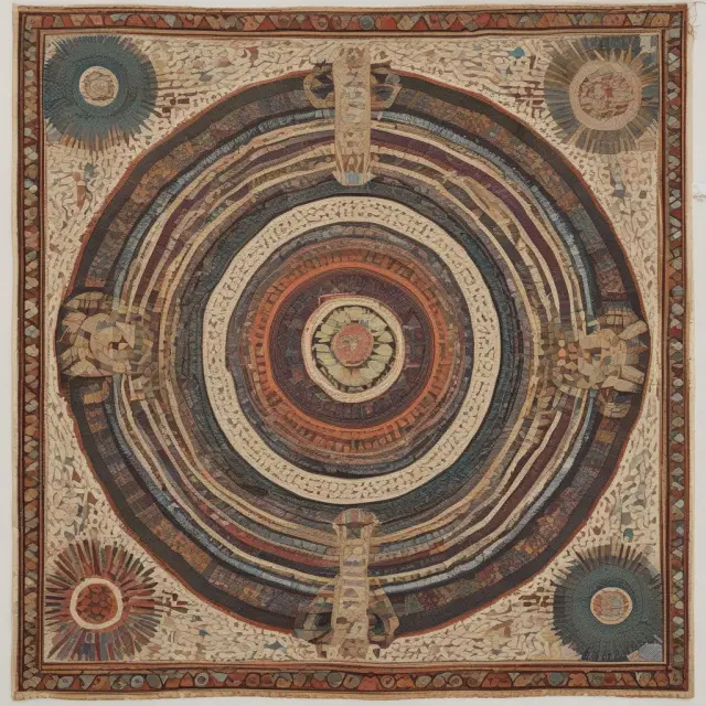 A colorful tapestry representing group health insurance, with various interwoven strands symbolizing the contributions of employers, insurers, and employees