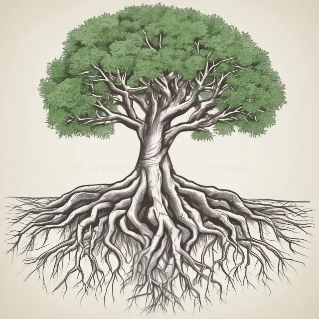 Tree with roots representing group life insurance and branches growing into an individual policy, illustrating supplemental coverage