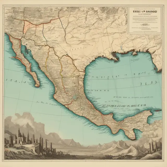 An image of Mexico depicted as a sturdy pillar, supporting two smaller figures representing Colombia and Venezuela, symbolizing Mexico