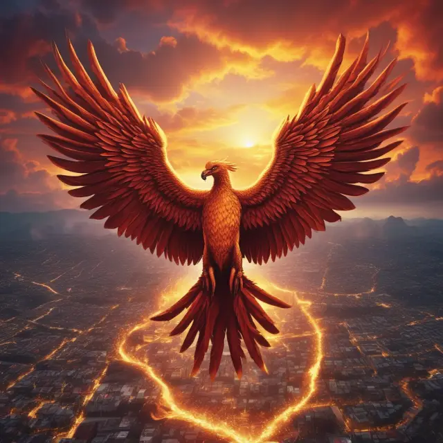Mexico depicted as a phoenix, symbolizing its emergence and leadership in Central American economic growth and free trade agreements.