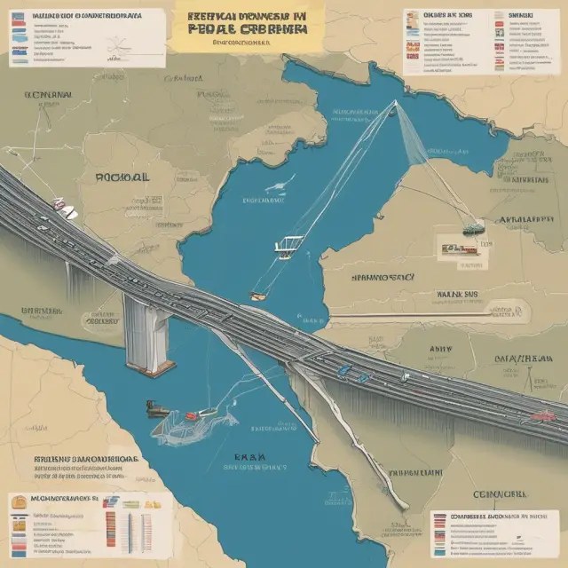 Mexico, Colombia, and Venezuela represented as puzzle pieces forming a bridge, illustrating their collective efforts in the Group of Three agreement