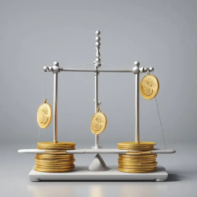 Seesaw with golden coins for advantages and silver coins for disadvantages of group term life insurance