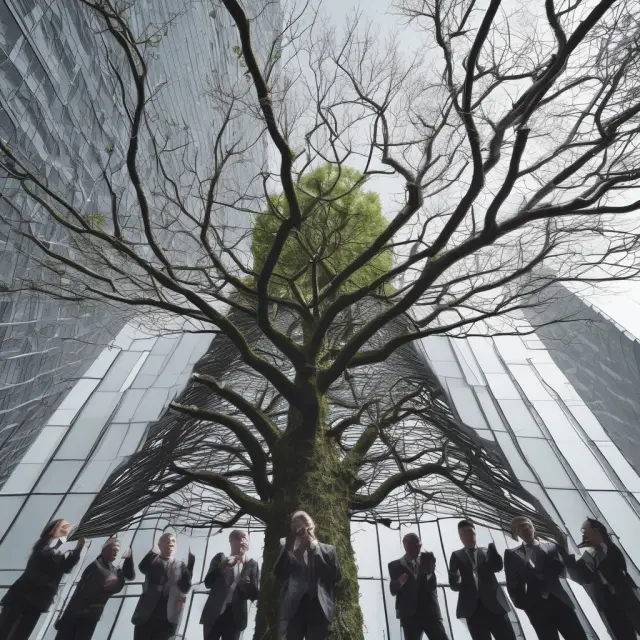 Employees nurturing connected