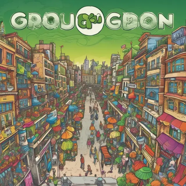 A vibrant ocean filled with boats representing businesses, riding waves of success through Groupon deals