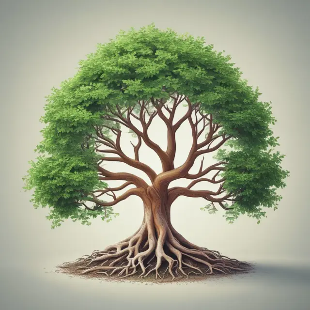 Two trees growing side by side, their branches symbolizing different mortgage types: one with steady growth and the other displaying negative amortization