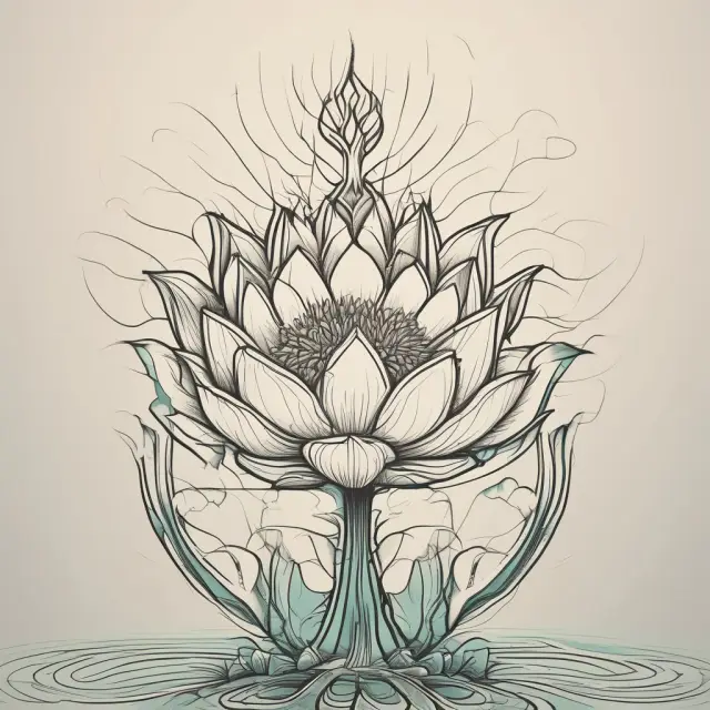 An exponential growth curve transforms slowly into a blooming lotus, symbolizing the power of compounding in financial growth.
