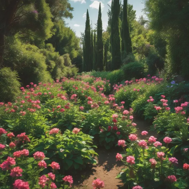 A thriving garden teeming with diverse, high-growth stocks. Sunlight nourishes their potential for capital appreciation.