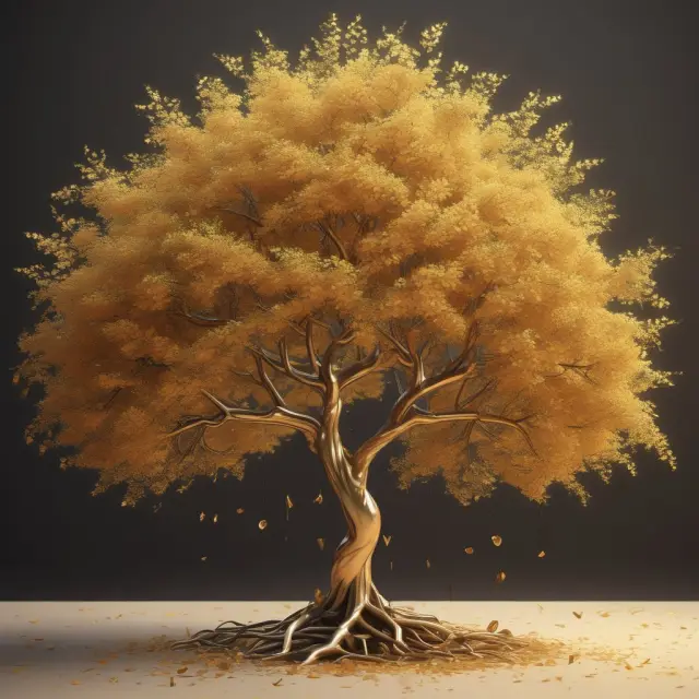A golden tree bursting with CAGR labelled fruit, symbolizing the long-term growth potential of growth industries.