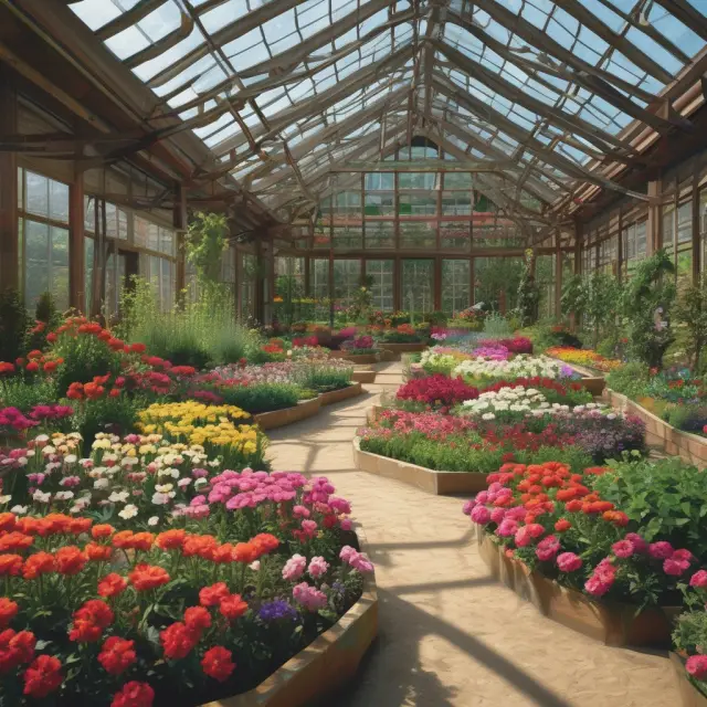A lush garden filled with various seeds representing diverse industries. Seeds sprout and grow into vibrant flowers, symbolizing potential for earnings growth and innovation.
