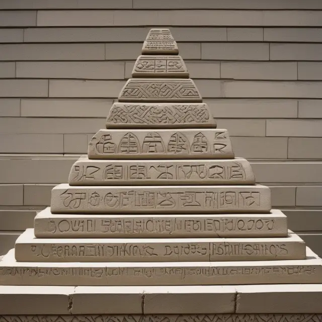 A pyramid made of foundation stones symbolizes the establishment of the Government Securities Clearing Corporation in 1986.