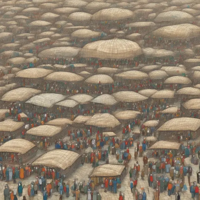 Traders exchanging Mortgage-Backed Securities on a bustling marketplace, represented by a giant net symbolizing the GSCC
