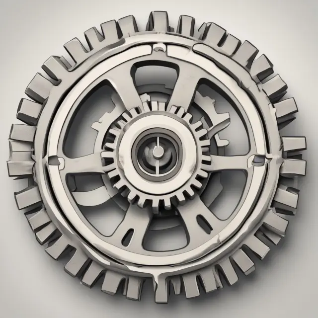Two interconnected gears symbolizing GSCC and MBSCC merging, representing the unification of government securities and mortgage-backed securities clearing within FICC.
