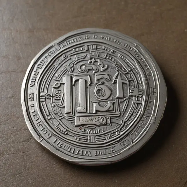 Image of a singular coin embellished with multiple tax stamps symbolizing the unified collection of goods and services tax (GST)