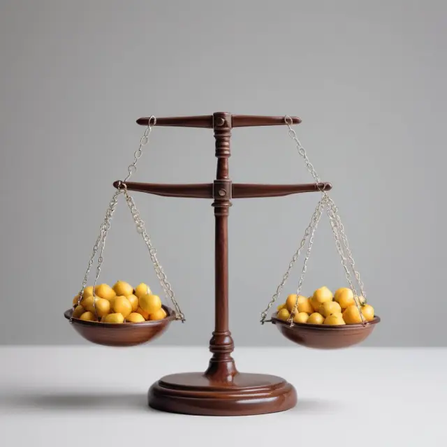 A scale balances the government with essential goods, representing GST