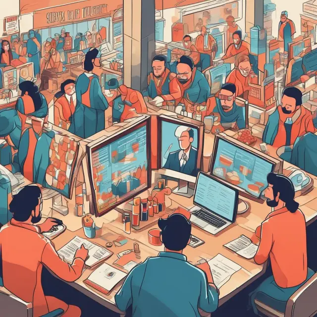 Traders at a bustling marketplace considering IOC or market orders to execute their transactions, emphasizing various investment strategies