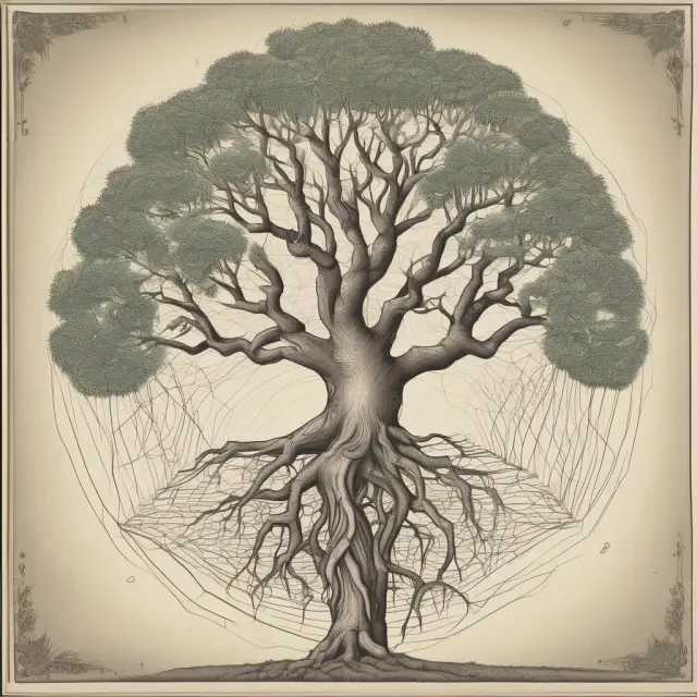 A tree with interconnected roots symbolizing Guanxi - the Chinese concept of personal relationships in business