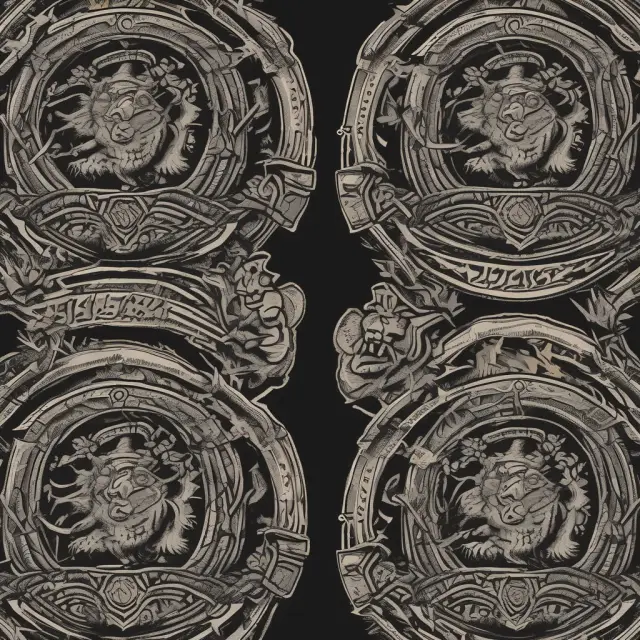 Members with shields bearing the lion emblem of a guarantee company, showcasing their limited liability protection during battle.
