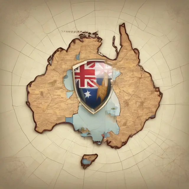 A shield made of cricket balls protecting Australia