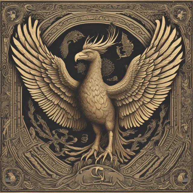 Ancient Phoenix rises above three types of life insurance: Guaranteed Issue Life Insurance (GILI), Guaranteed Universal Life (GUL), and Final Expense, illustrating choices for financial security